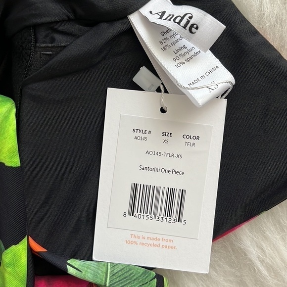 Andie Swim Santorini Knot Keyhole Swimsuit Size XS Tropical Print - Picture 7 of 7